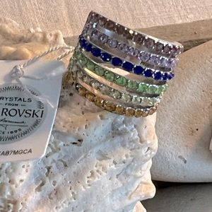 SWAROVSKI Multi Crystals ring sz 7.5